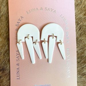 Luna & Saya Fringe Dangle Clay Earrings